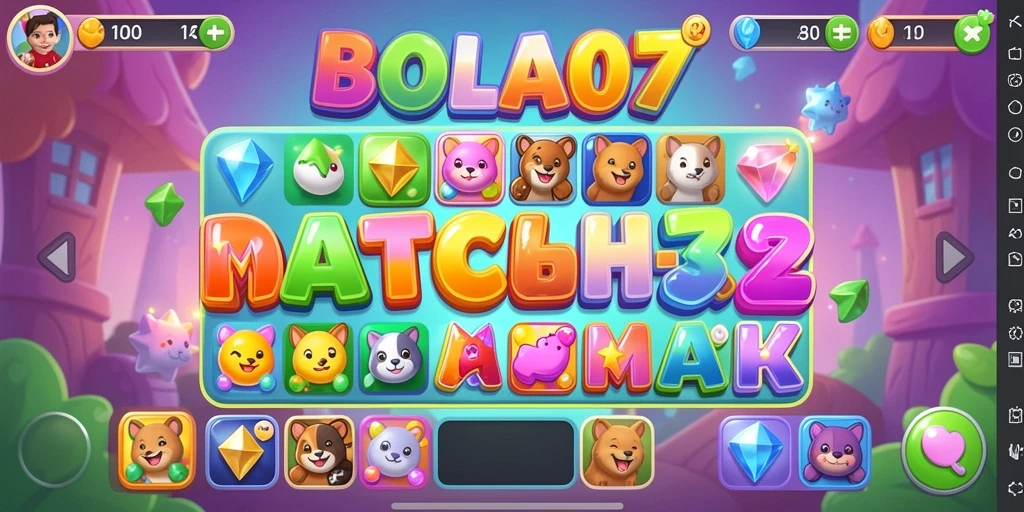 Tampilan gameplay seru dan penuh warna dari BOLA07.