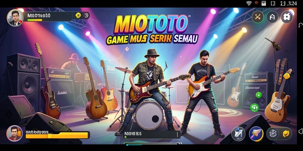 Screenshot gameplay MIOTOTO menunjukkan keseruan bermain musik.