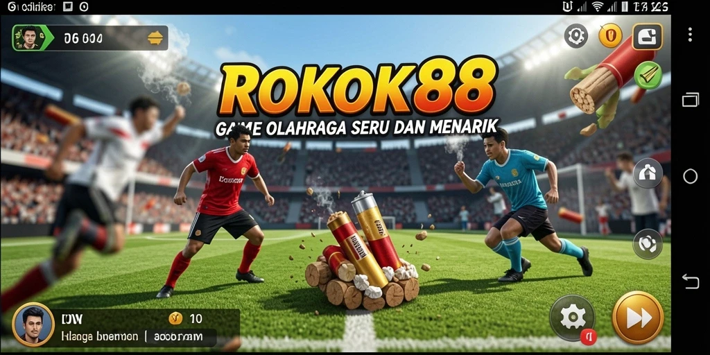 Tampilan gameplay ROKOK88 dengan aksi olahraga yang menegangkan.