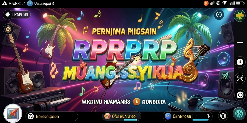 Tampilan antarmuka <strong>RPRPRP</strong> yang interaktif saat gameplay Musik.