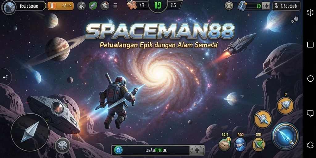 Tampilan gameplay menarik dari SPACEMAN88 saat berpetualang dalam galaksi.